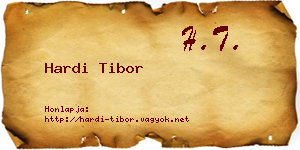 Hardi Tibor névjegykártya